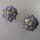 Neugablonz: Paar Ohrclips blaue Cabochons alter Stil um 1925 (36201)