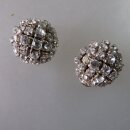 Neugablonz: Paar runde Ohrclips Strass um 1950 (36211)