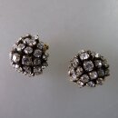 Neugablonz: Paar runde Ohrclips Strass um 1950 (36212)