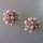 Neugablonz: Paar Ohrclips Perlen und rosa Strass um 1950 (36216)
