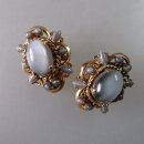Neugablonz: Paar Ohrclips Mondsteine alter Stil um 1910...