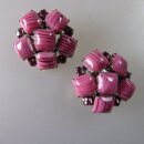 Neugablonz: Paar Ohrclips violette Cabochons alter Stil...