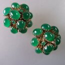 Neugablonz: Paar Ohrclips Jade Cabochons alter Stil um...