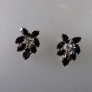 Neugablonz: Paar Ohrclips schwarzer Strass um 1920 (36265)