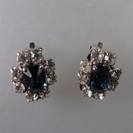 Neugablonz: Paar Ohrclips Strass um 1920 (36270)