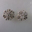 Neugablonz: Paar Ohrclips Blüte Strass um 1920 (36271)