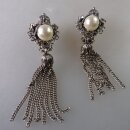 Neugablonz: Paar opulente Ohrclips mit Quasten alter Stil...