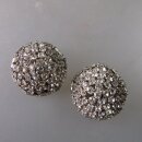 Neugablonz: Paar runde Ohrclips Strass um 1920 (36273)