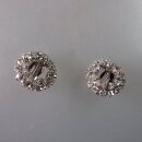 Neugablonz: Paar runde Ohrclips Strass alter Stil um 1925...