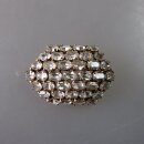 Neugablonz: Gewölbte Brosche weisser Strass um 1950...