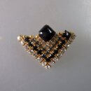 Neugablonz: Prächtige dreieckige Brosche Strass um...