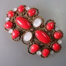 Neugablonz: Übergrosse Brosche 13,5 x 7,5 cm um 1950...