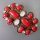 Neugablonz: Übergrosse Brosche 13,5 x 7,5 cm um 1950 (36295)