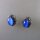 Neugablonz: Paar Trachtenohrclips blauer Cabochon um 1950 (36299)