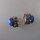 Neugablonz: Paar Trachtenohrclips blauer Cabochon um 1950 (36299)