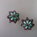 Neugablonz: Paar Ohrclips Blüte Strass alter Stil um...