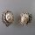Neugablonz: Paar opulente Ohrclips Perle um 1950 (36320)