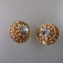 Neugablonz: Paar opulente Ohrclips Strass um 1950 (36325)
