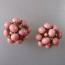 Neugablonz: Paar Ohrclips Rosenquarz alter Stil um 1935...