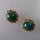 Neugablonz: Paar Ohrclips grüner Jade Cabochon um 1950 (36329)