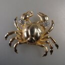 Neugablonz: Grosse Brosche Krabbe Strass (36343)