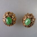 Neugablonz: Paar opulente Ohrclips Strass alter Stil um 1935 (36336)