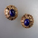 Neugablonz: Paar opulente Ohrclips Lapis alter Stil um 1935 (36338)