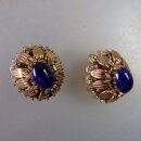 Neugablonz: Paar opulente Ohrclips Lapis alter Stil um 1935 (36338)