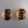 Neugablonz: Paar opulente Ohrclips Tigeraugen Cabochon um 1950 (36340)