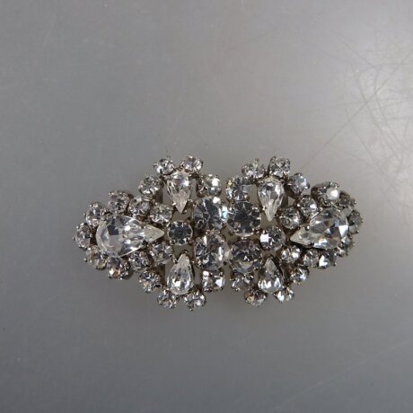 Neugablonz: Kleine 2-teilige Gürtelschnalle Strass alter Stil um 1925 (36344)