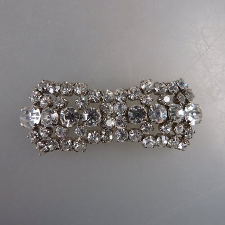 Neugablonz: Kleine 2-teilige Gürtelschnalle Strass alter Stil um 1925 (36347)