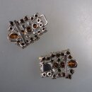 Neugablonz: Kleine 2-teilige Gürtelschnalle Strass alter Stil um 1925 (36347)