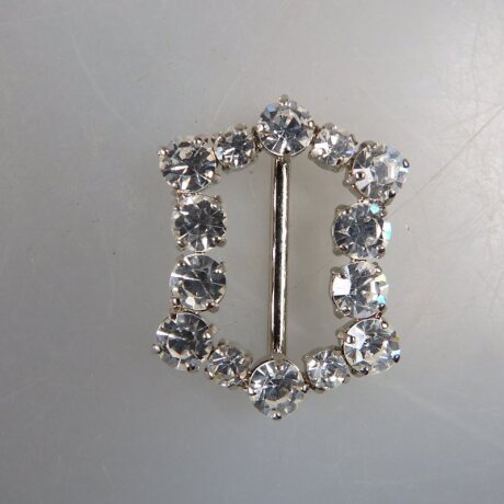 Neugablonz: Kleine Gürtelschnalle Strass alter Stil um 1925 (36355)