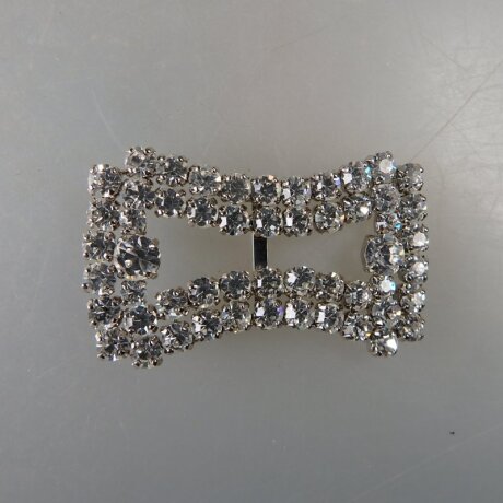 Neugablonz: Gürtelschnalle 2 Reihen Strass alter Stil um 1925 (36363)