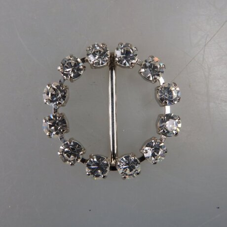 Neugablonz: Kleine Gürtelschnalle Strass alter Stil um 1925 (36365)