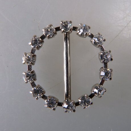 Neugablonz: Kleine Gürtelschnalle Strass alter Stil um 1925 (36370)