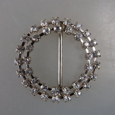 Neugablonz: Kleine Gürtelschnalle Strass alter Stil um 1925 (36372)