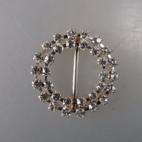 Neugablonz: Kleine Gürtelschnalle Strass alter Stil um 1925 (36373)