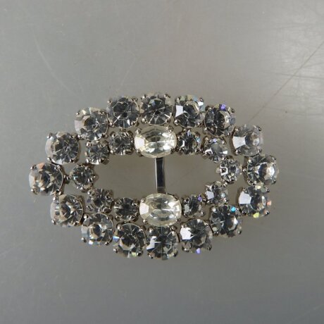 Neugablonz: Kleine Gürtelschnalle Strass alter Stil um 1925 (36376)