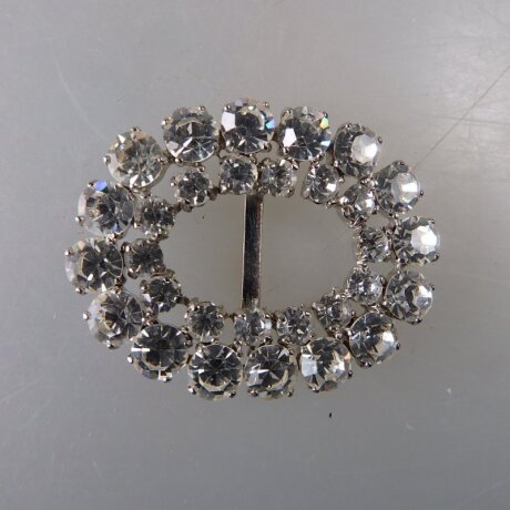 Neugablonz: Kleine Gürtelschnalle Strass alter Stil um 1925 (36377)
