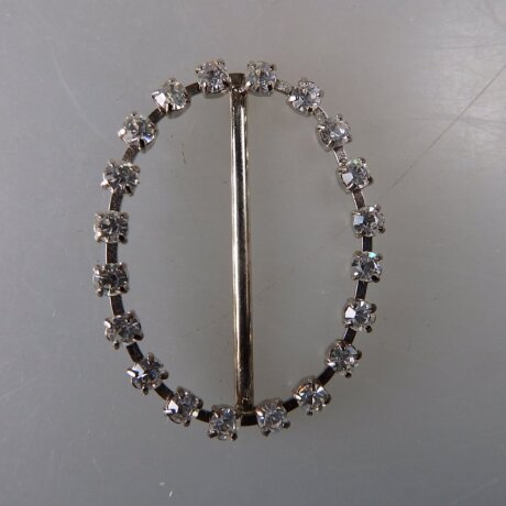 Neugablonz: Ovale Gürtelschnalle Strass alter Stil um 1925 (36383)