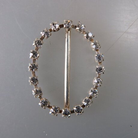 Neugablonz: Ovale Gürtelschnalle Strass alter Stil um 1925 (36384)