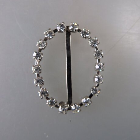 Neugablonz: Ovale Gürtelschnalle Strass alter Stil um 1925 (36387)