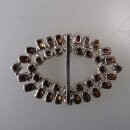 Neugablonz: Ovale Gürtelschnalle Strass alter Stil um 1925 (36389)