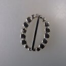 Neugablonz: Ovale Gürtelschnalle Strass alter Stil um 1925 (36393)