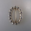 Neugablonz: Ovale Gürtelschnalle Strass alter Stil um 1925 (36394)