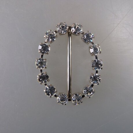 Neugablonz: Ovale Gürtelschnalle Strass alter Stil um 1925 (36395)