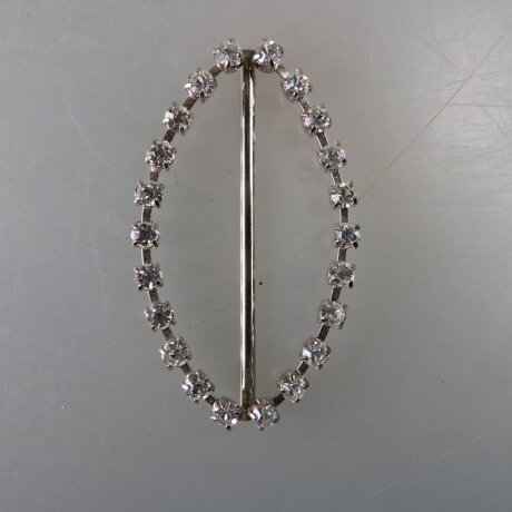 Neugablonz: Ovale Gürtelschnalle Strass alter Stil um 1925 (36396)
