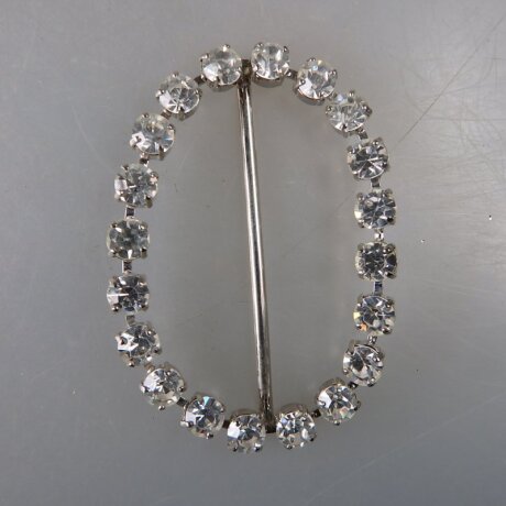 Neugablonz: Grosse Gürtelschnalle Strass alter Stil um 1925 (36398)