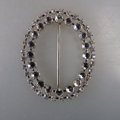 Neugablonz: Grosse Gürtelschnalle Strass alter Stil um 1925 (36400)